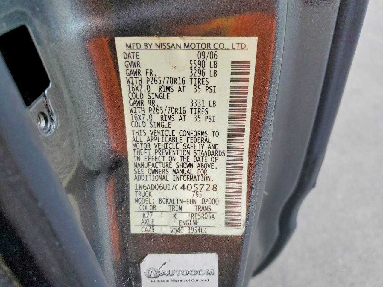 2007 NISSAN FRONTIER