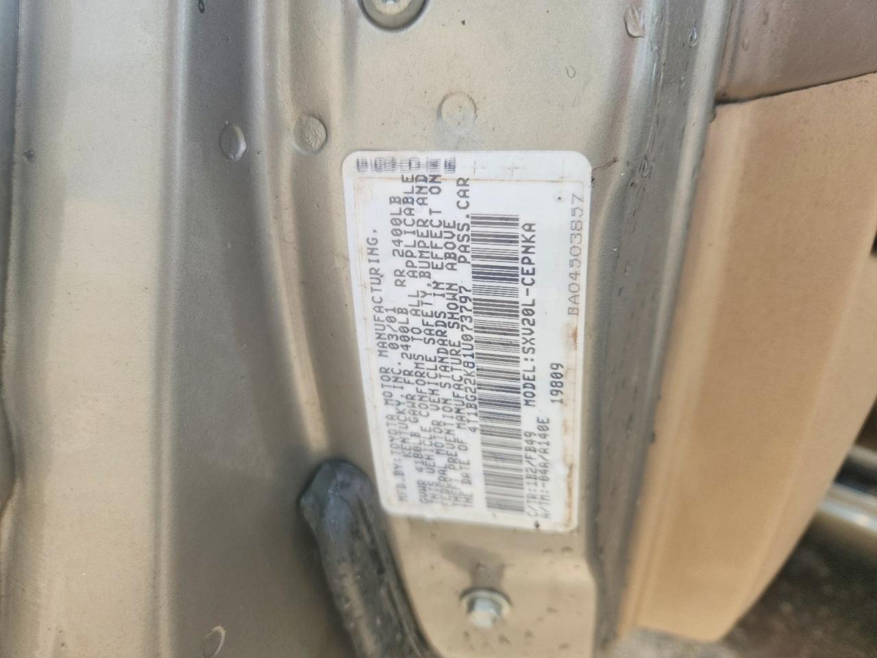 2001 TOYOTA CAMRY
