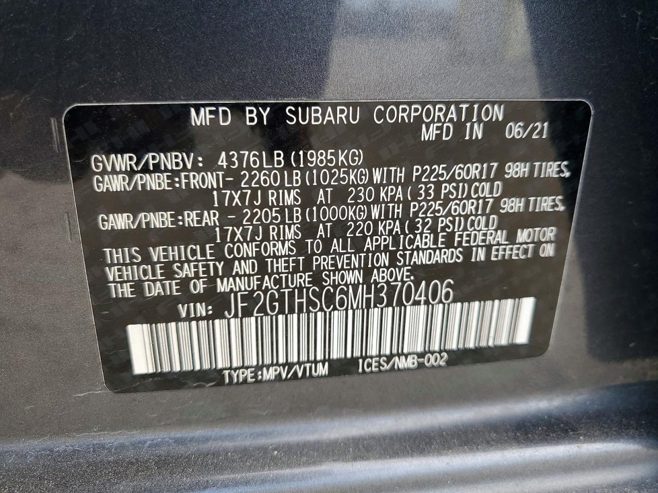 2021 SUBARU CROSSTREK