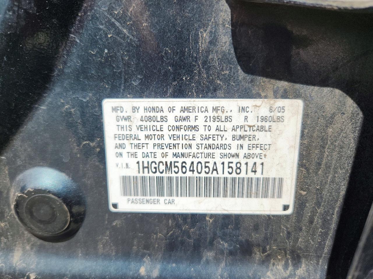 2005 HONDA ACCORD