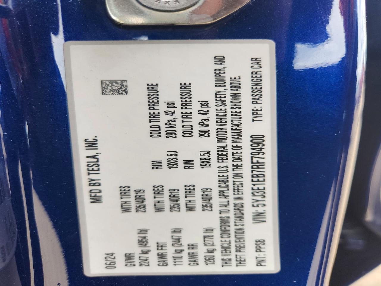 2024 TESLA MODEL 3
