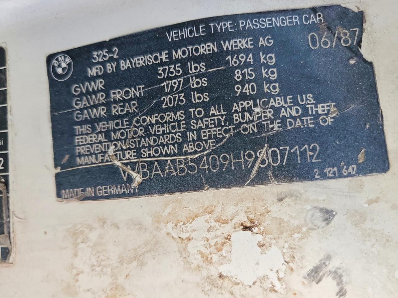 1987 BMW 3 SERIES
