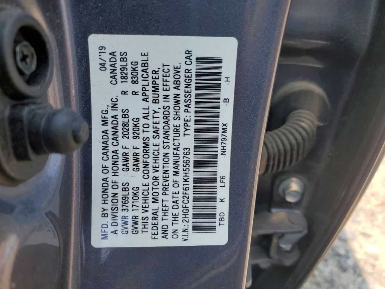 2019 HONDA CIVIC