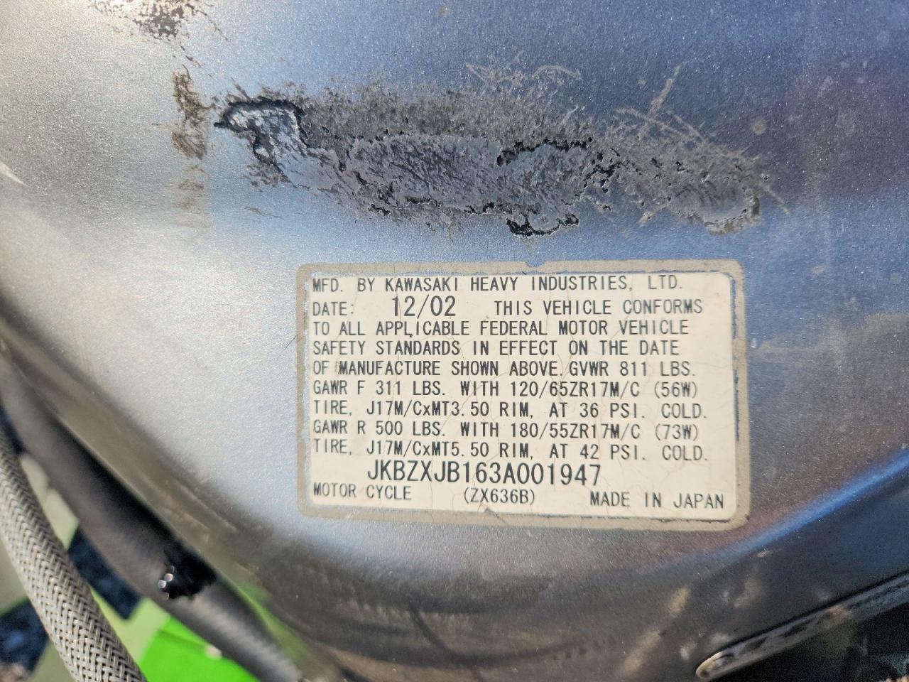 2003 KAWASAKI NINJA 600