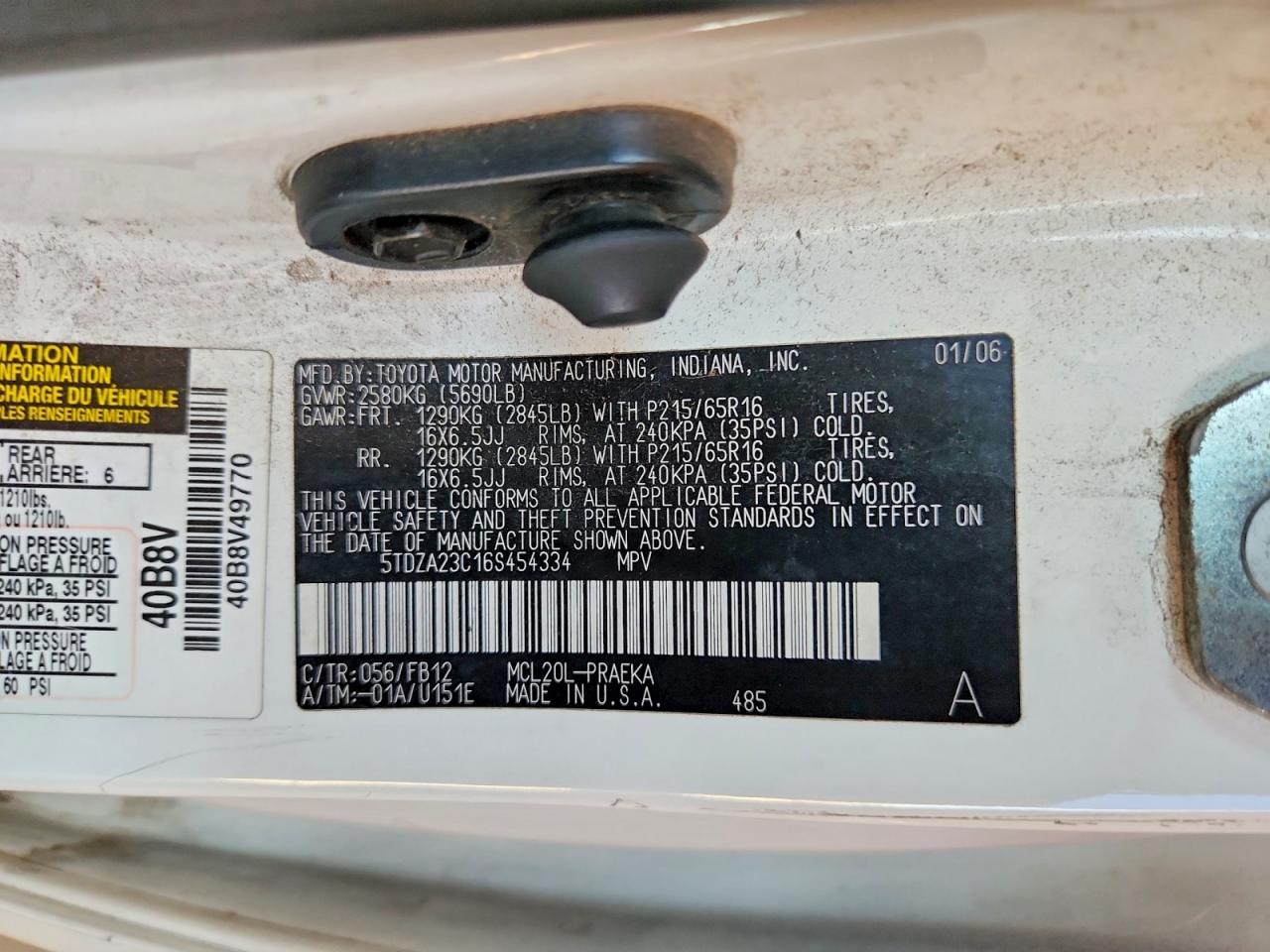 2006 TOYOTA SIENNA