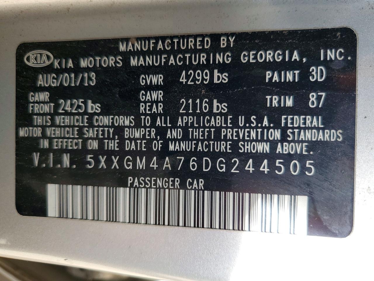 2013 KIA OPTIMA