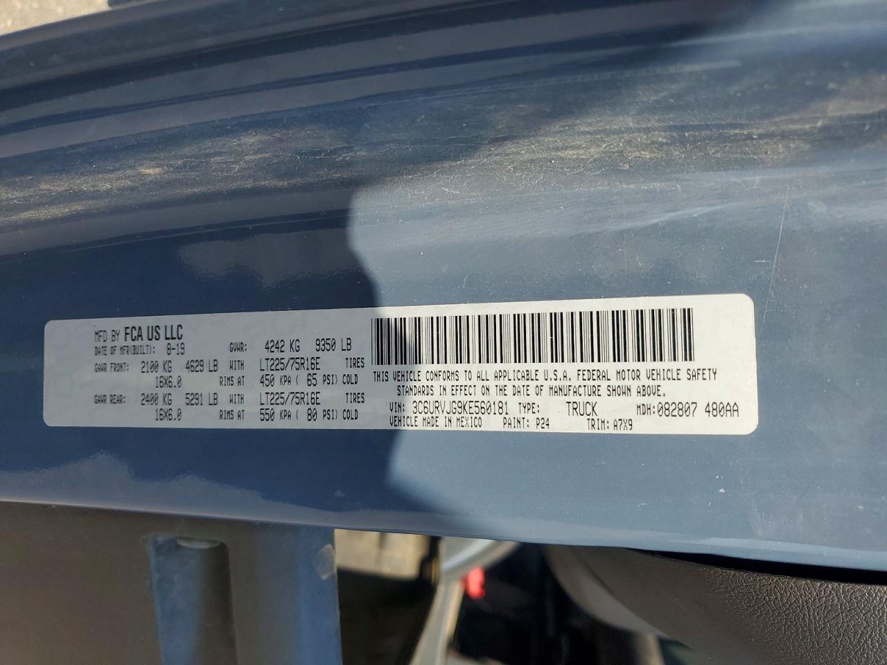 2019 RAM PROMASTER