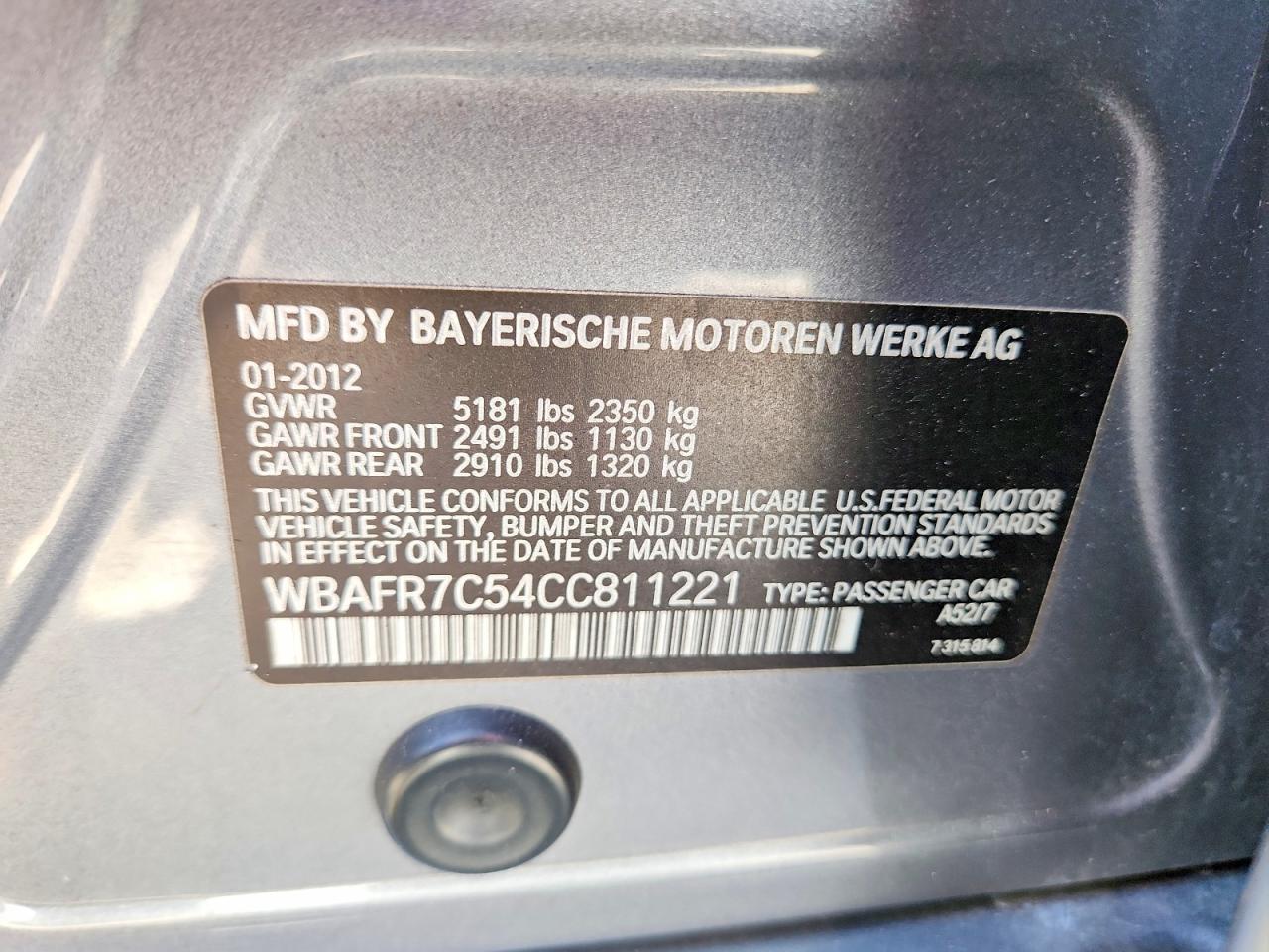 2012 BMW 5 SERIES