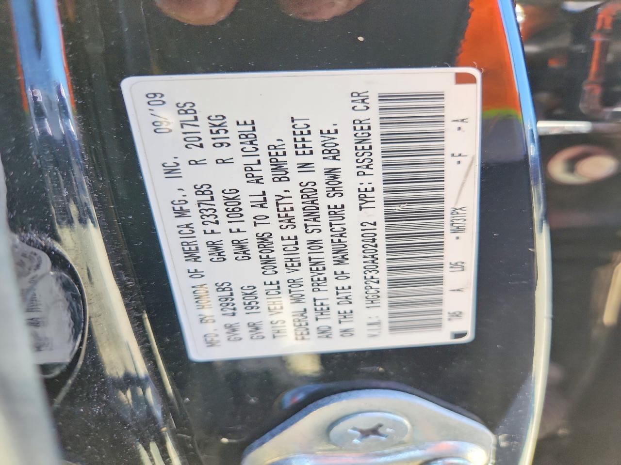 2010 HONDA ACCORD