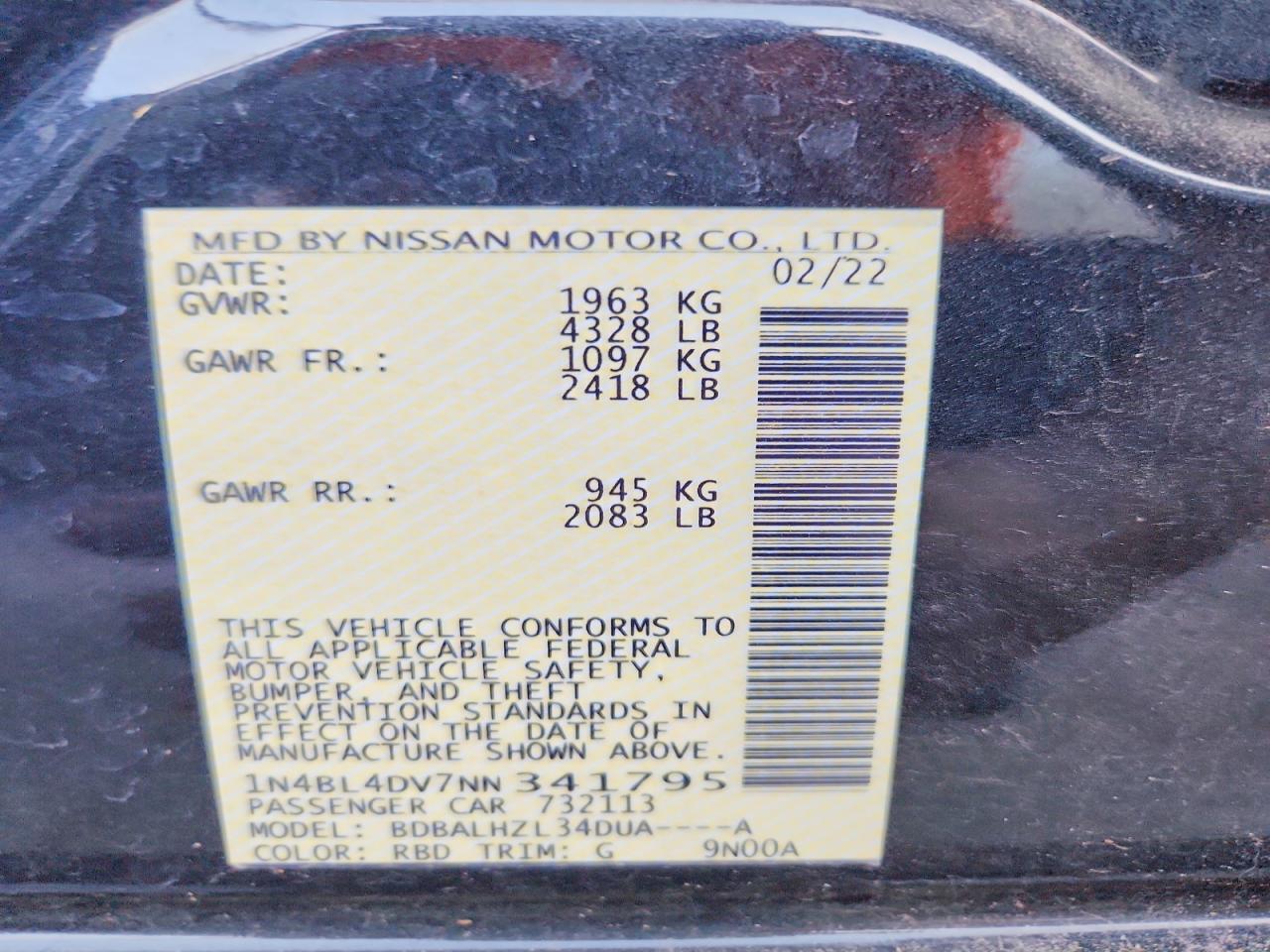 2022 NISSAN ALTIMA