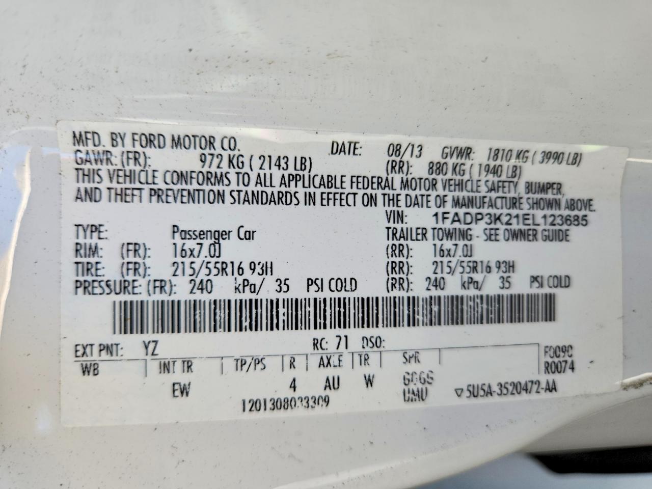 2014 FORD FOCUS