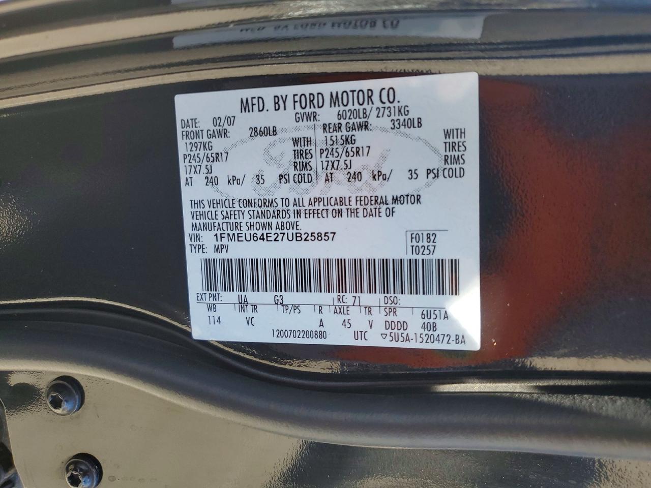 2007 FORD EXPLORER