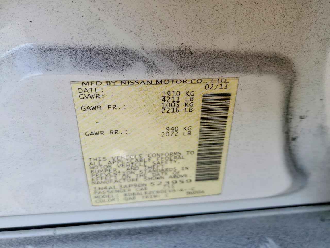 2013 NISSAN ALTIMA