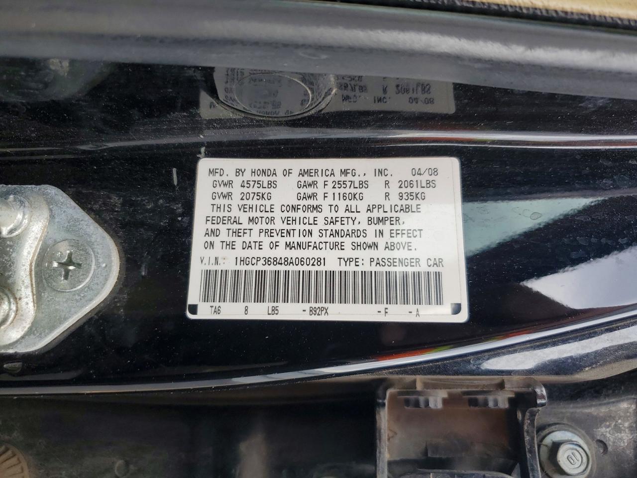 2008 HONDA ACCORD