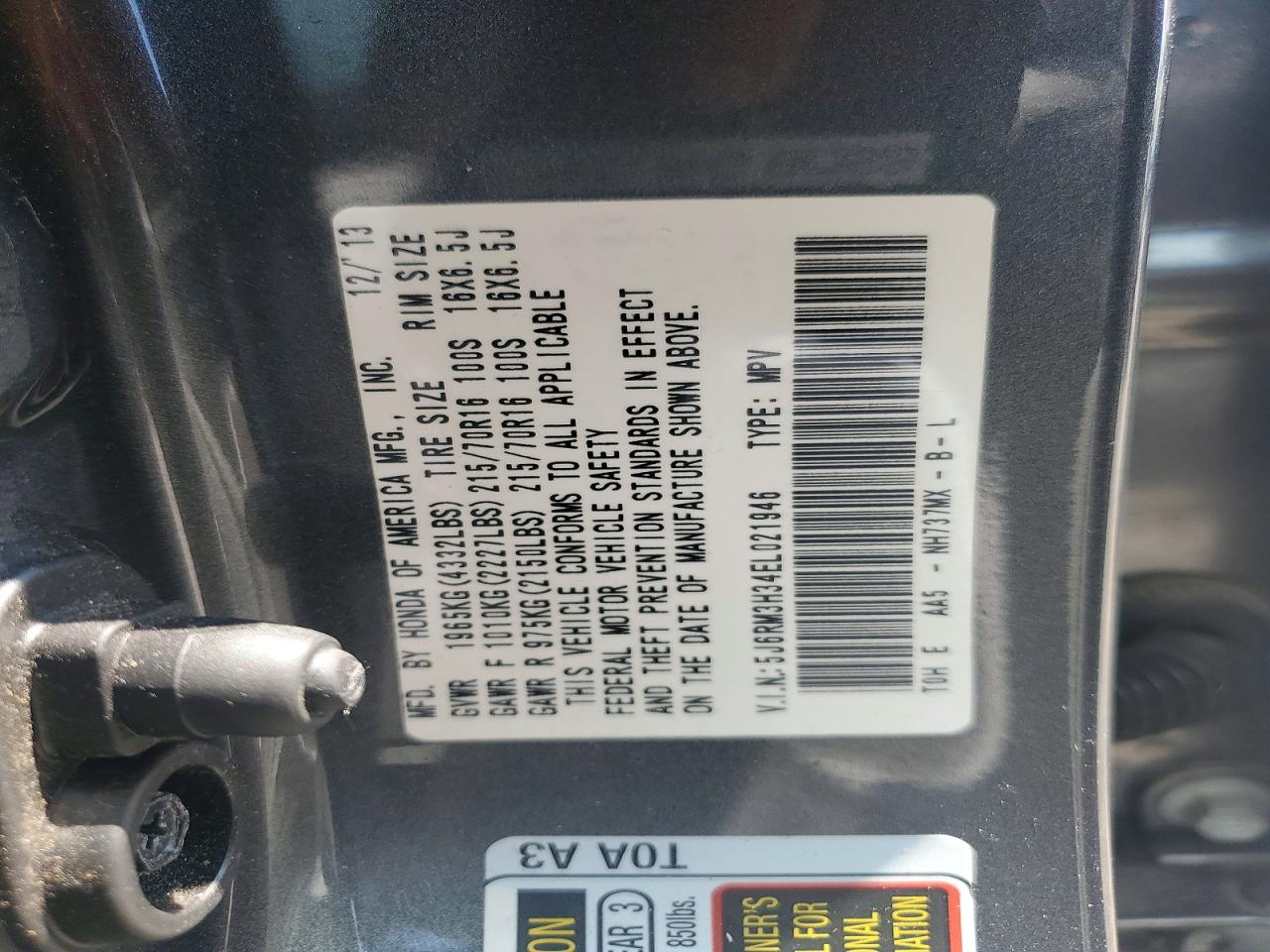 2014 HONDA CRV