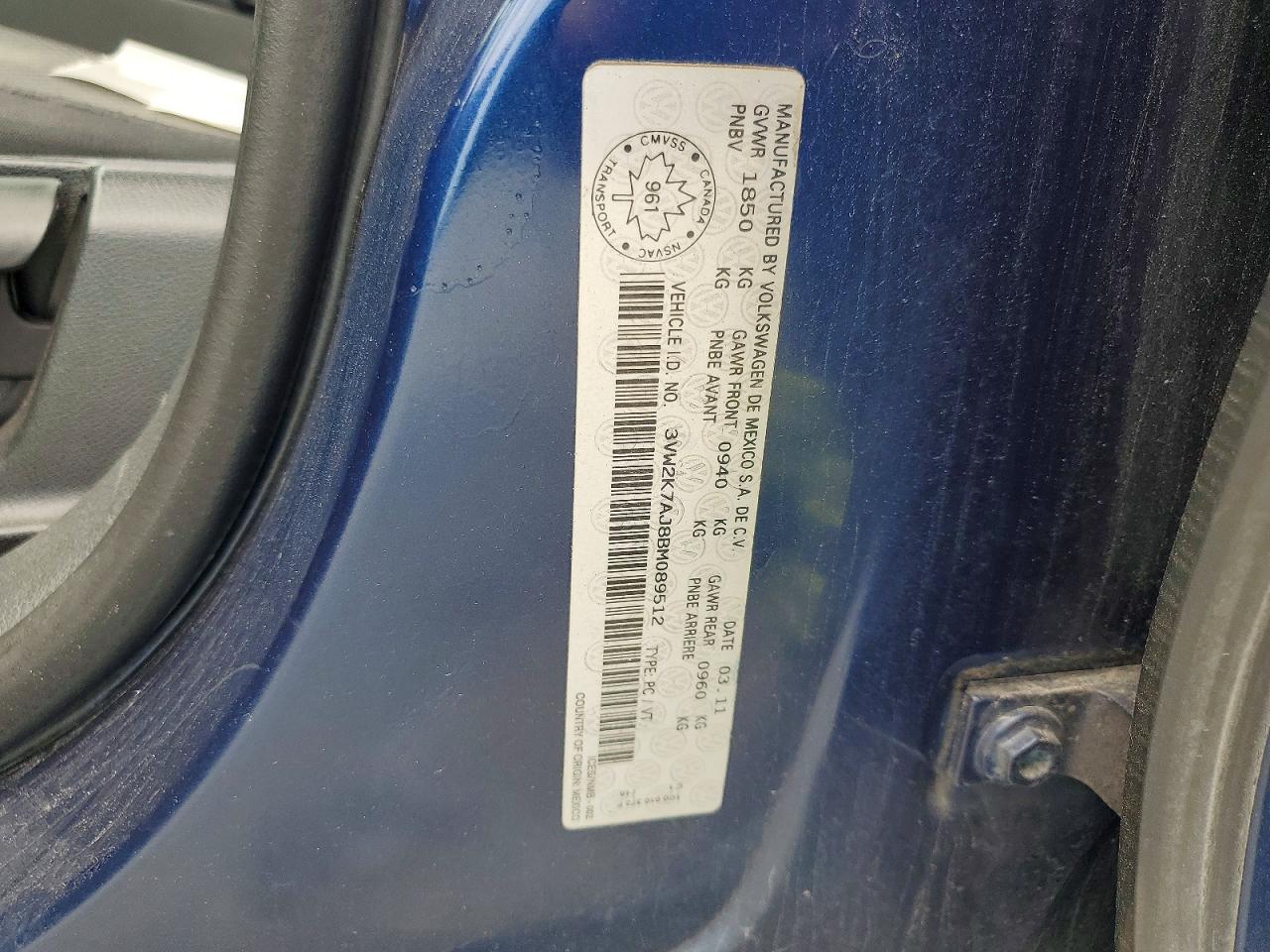 2011 VOLKSWAGEN JETTA