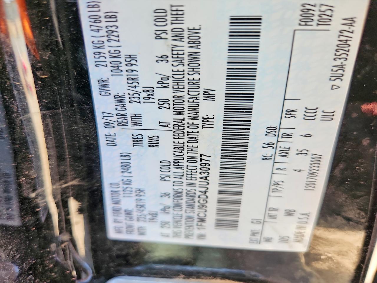 2018 FORD ESCAPE