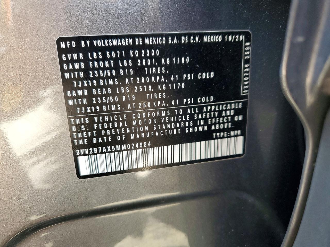 2021 VOLKSWAGEN TIGUAN