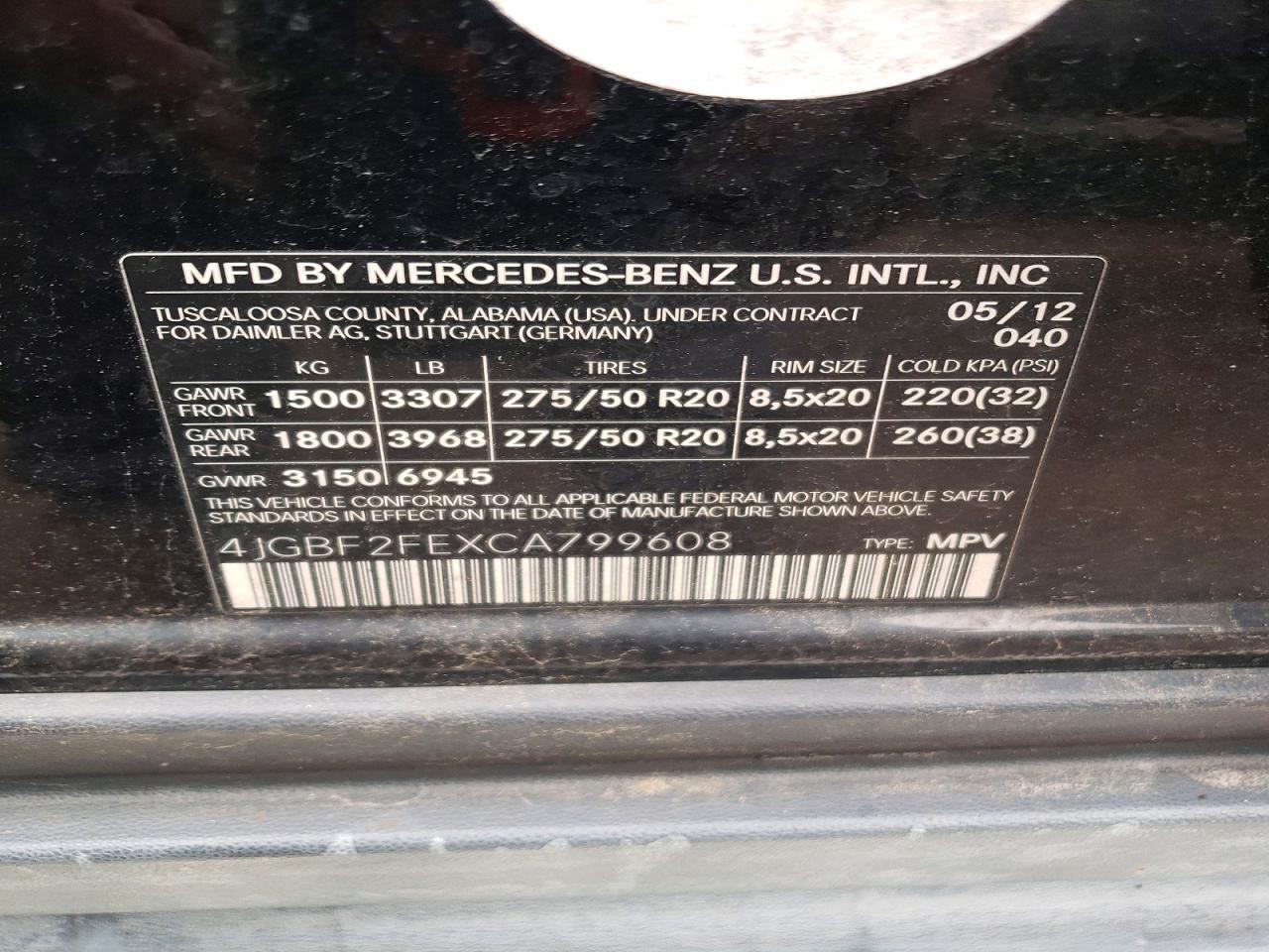 2012 MERCEDES-BENZ GL-CLASS