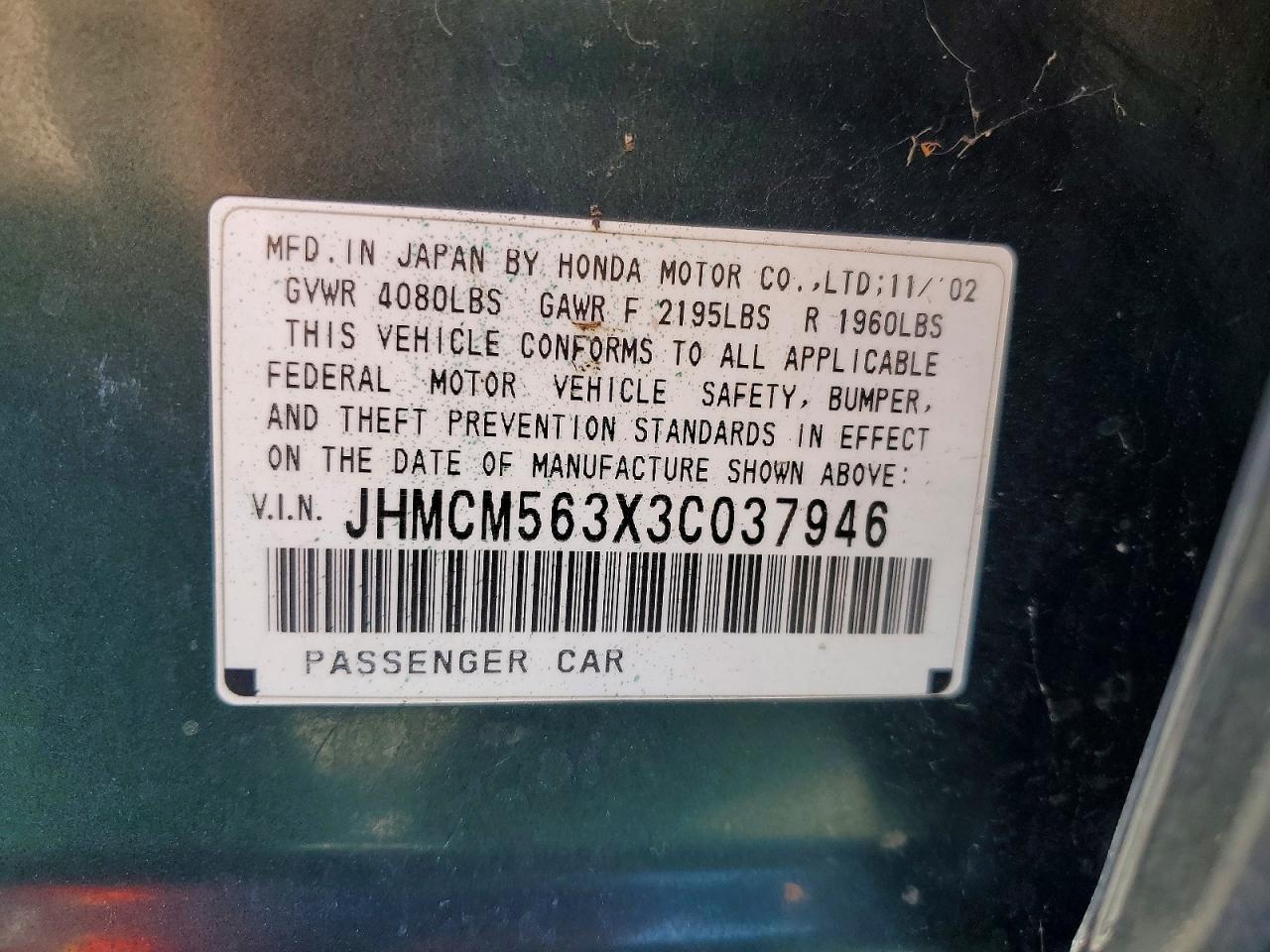 2003 HONDA ACCORD