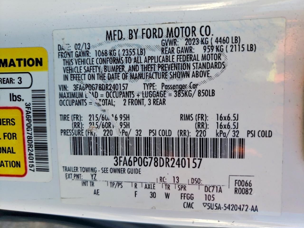 2013 FORD FUSION
