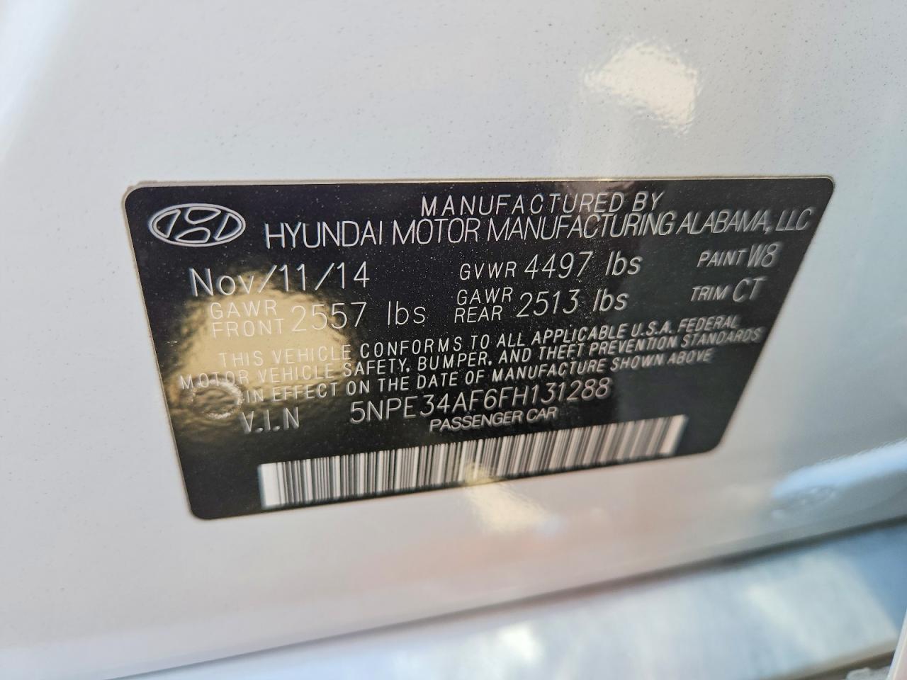 2015 HYUNDAI SONATA