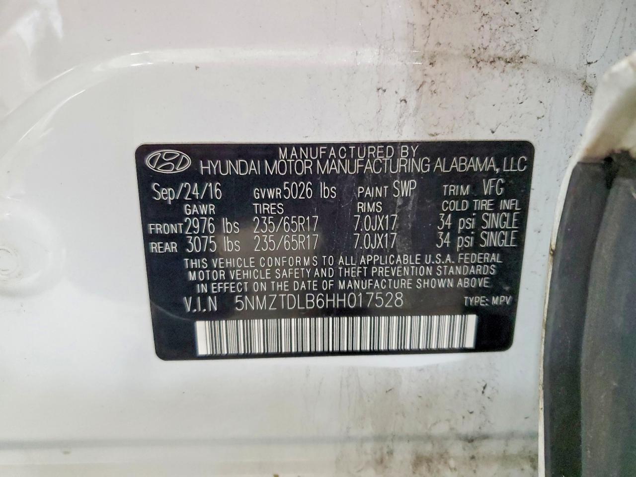 2017 HYUNDAI SANTA FE
