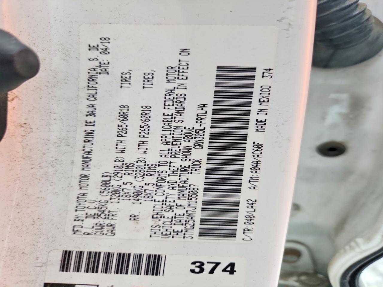 2018 TOYOTA TACOMA