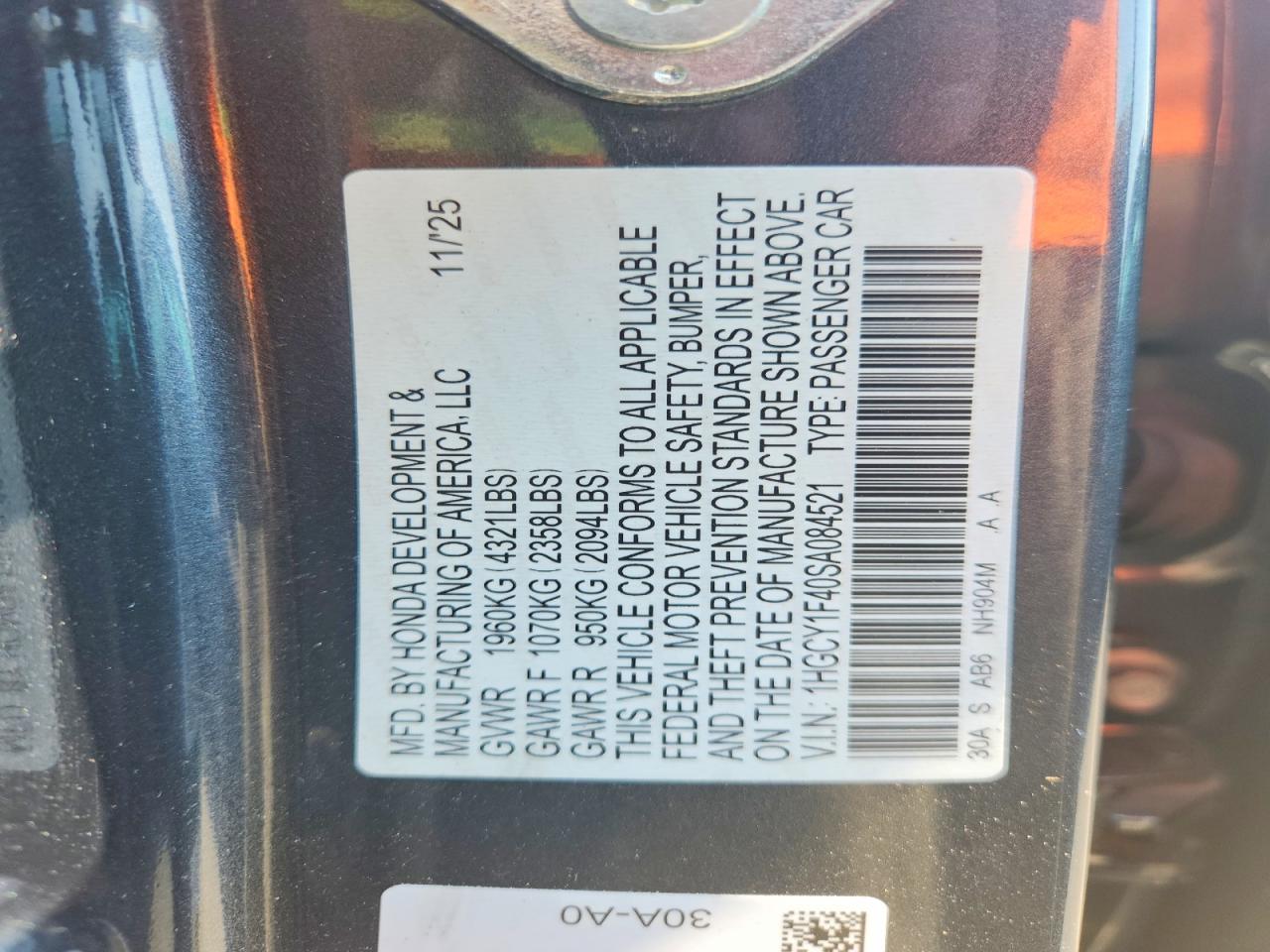 2025 HONDA ACCORD