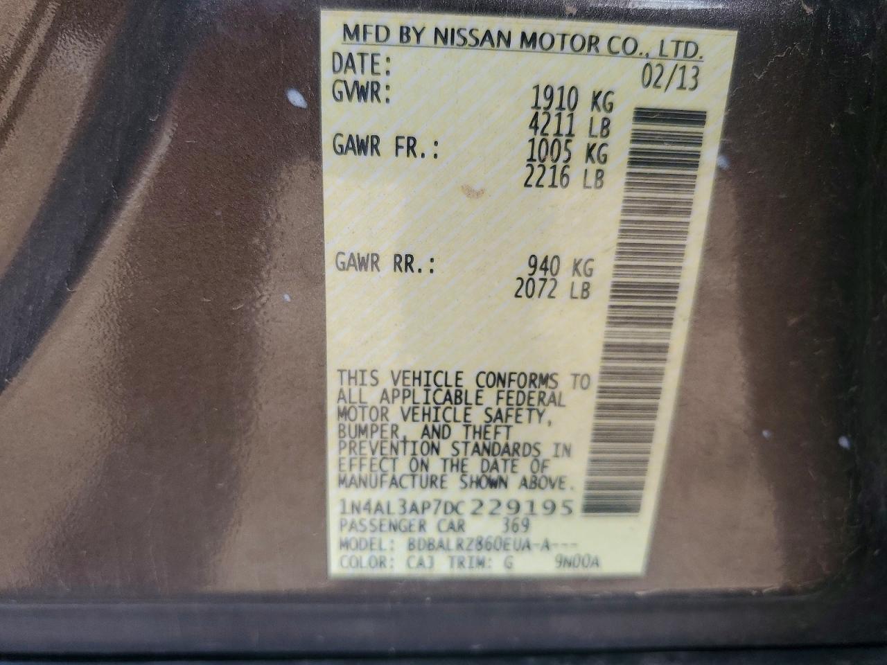 2013 NISSAN ALTIMA