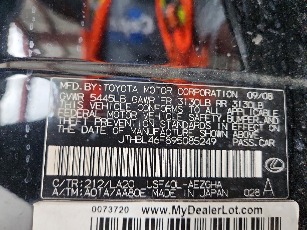 2009 LEXUS LS460