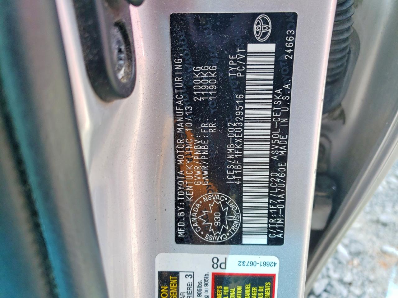 2014 TOYOTA CAMRY