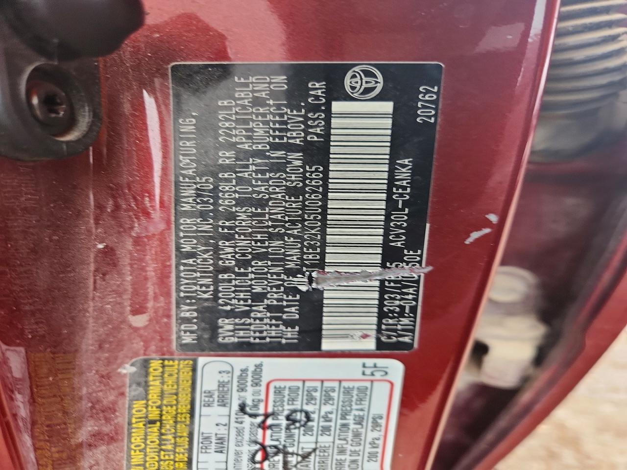 2005 TOYOTA CAMRY