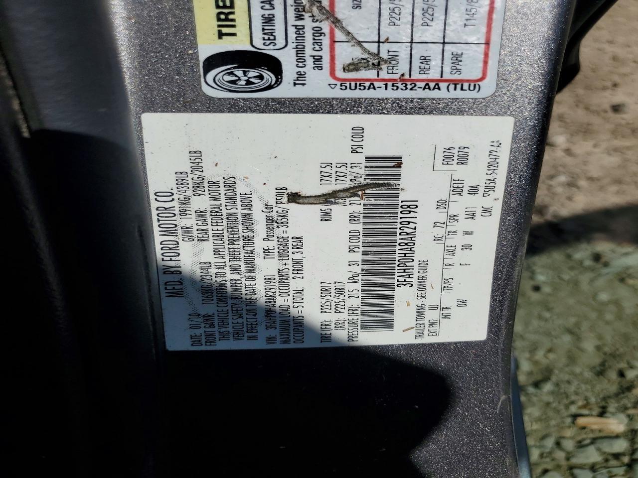 2010 FORD FUSION