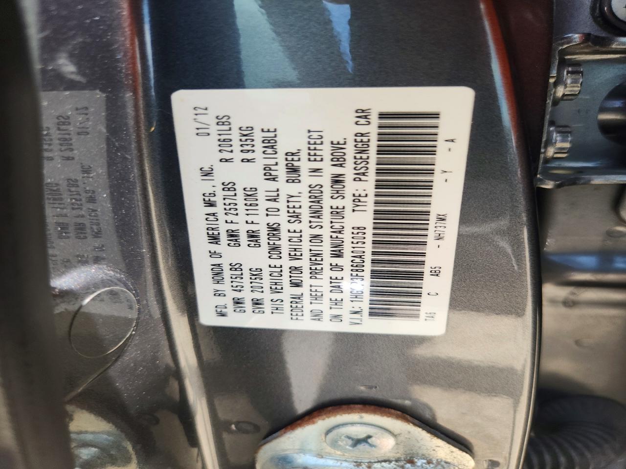 2012 HONDA ACCORD