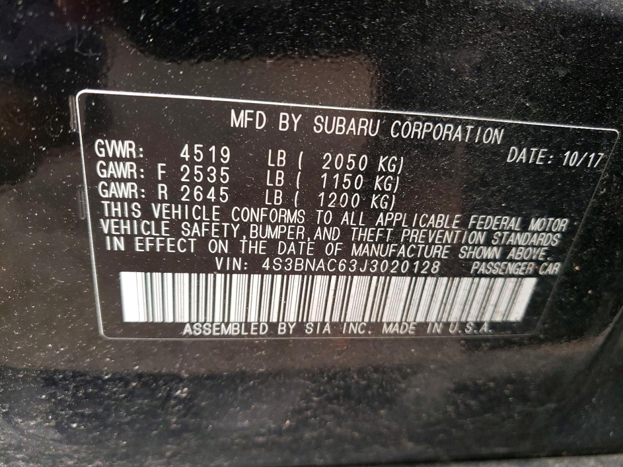 2018 SUBARU LEGACY