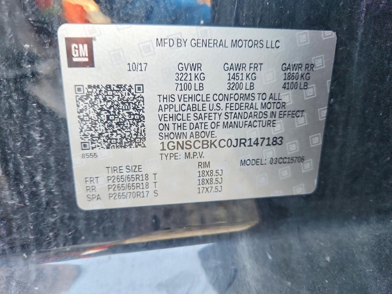 2018 CHEVROLET TAHOE