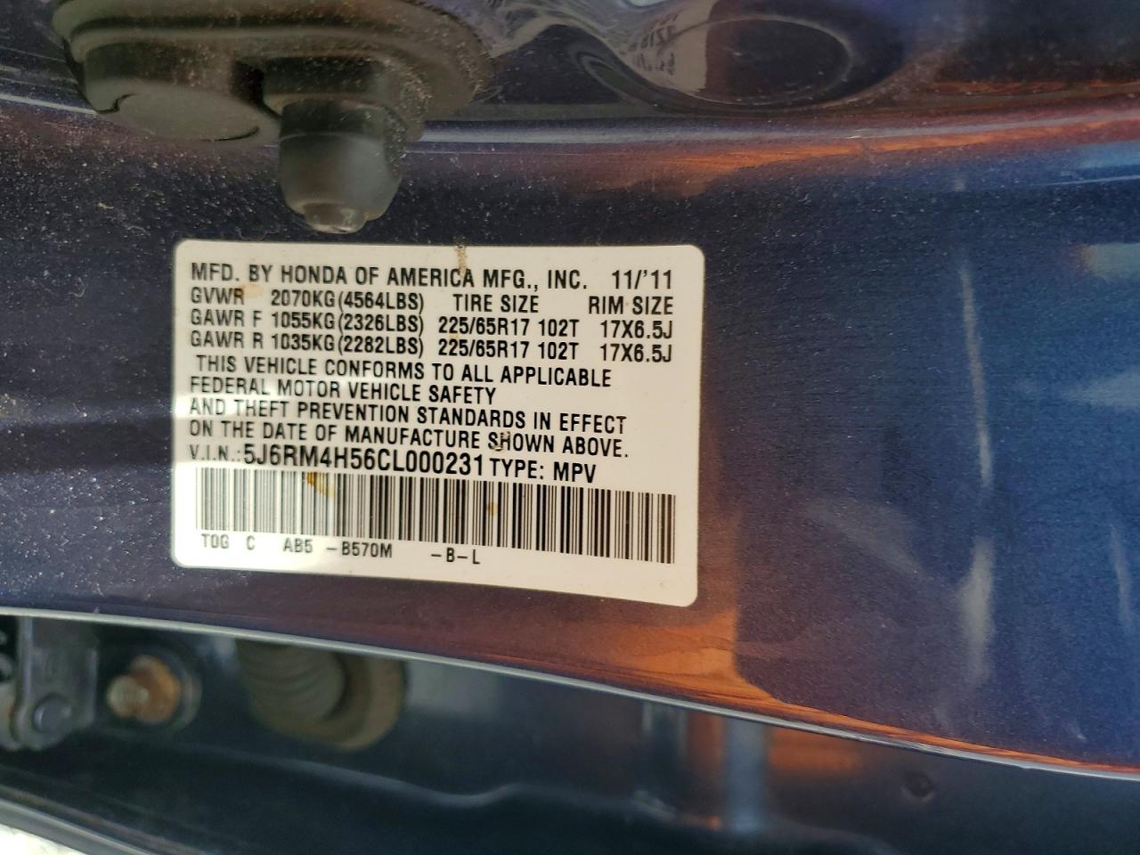 2012 HONDA CRV