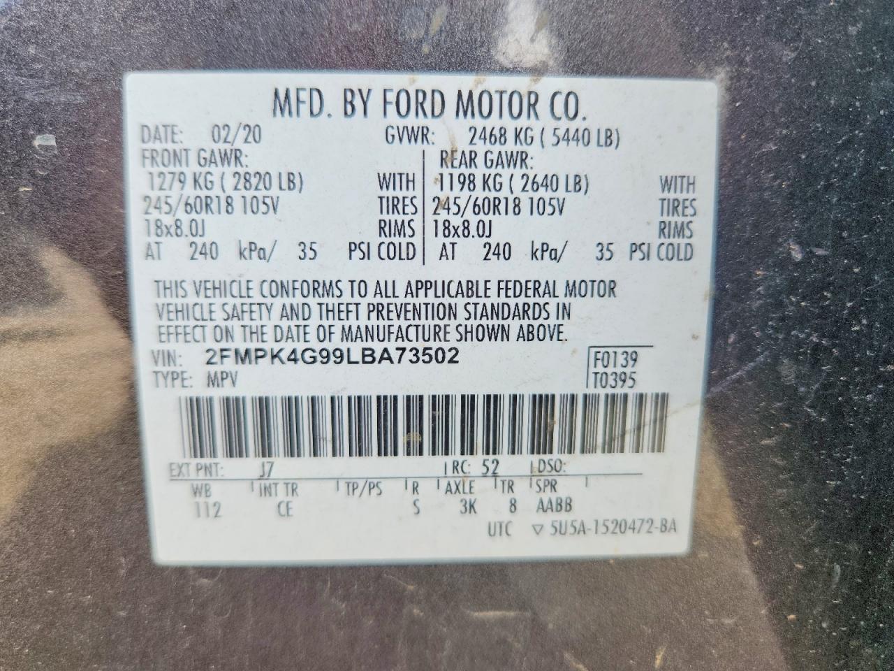 2020 FORD EDGE