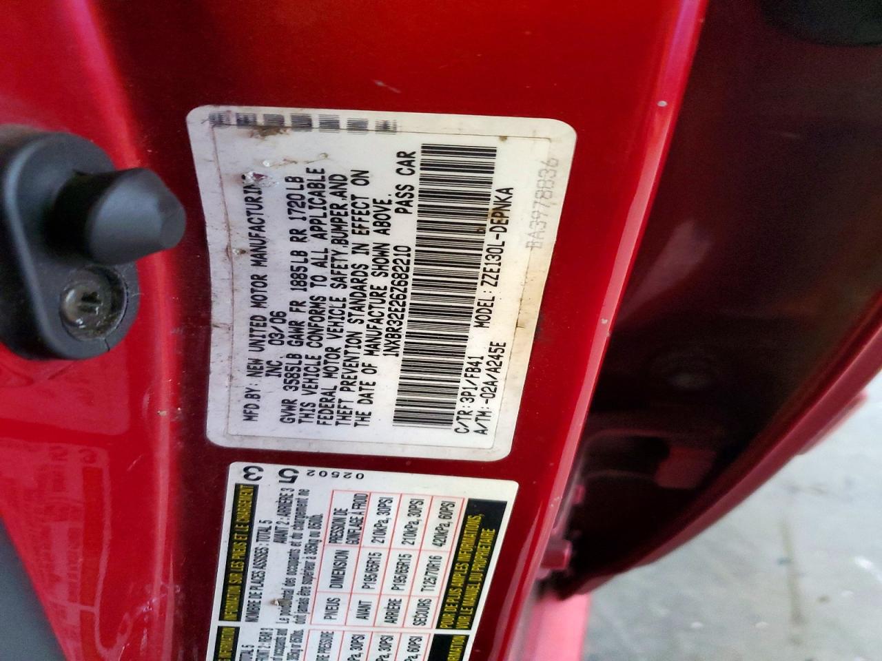 2006 TOYOTA COROLLA
