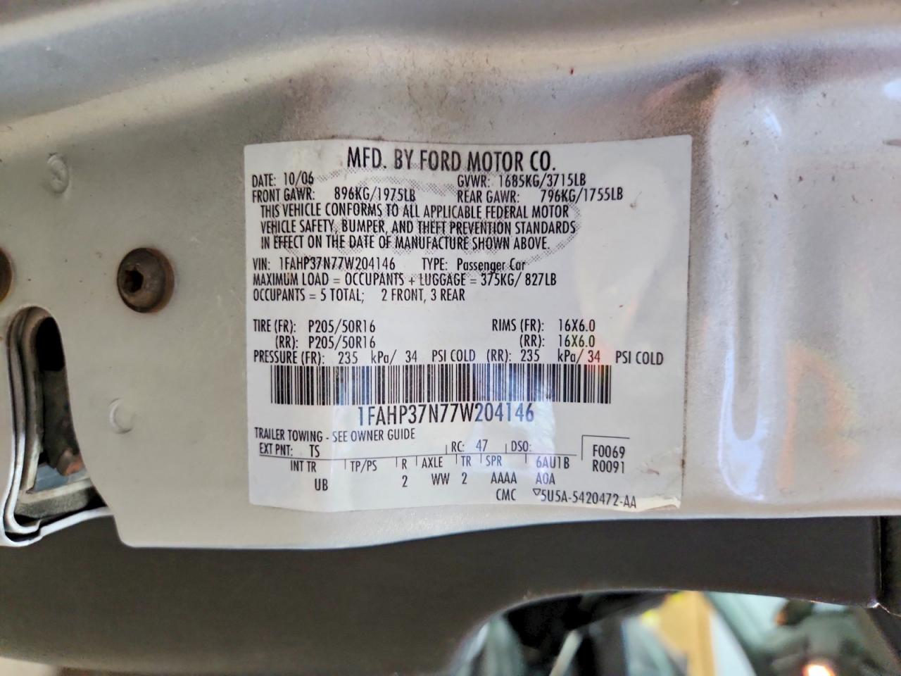 2007 FORD FOCUS