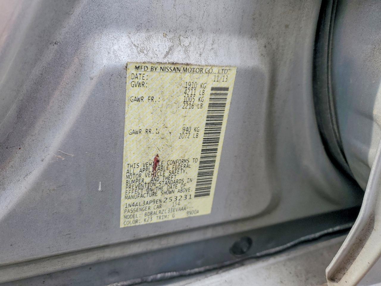 2014 NISSAN ALTIMA