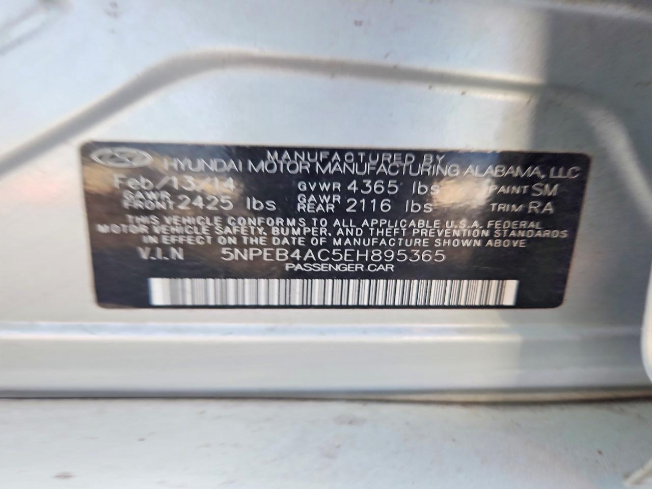 2014 HYUNDAI SONATA