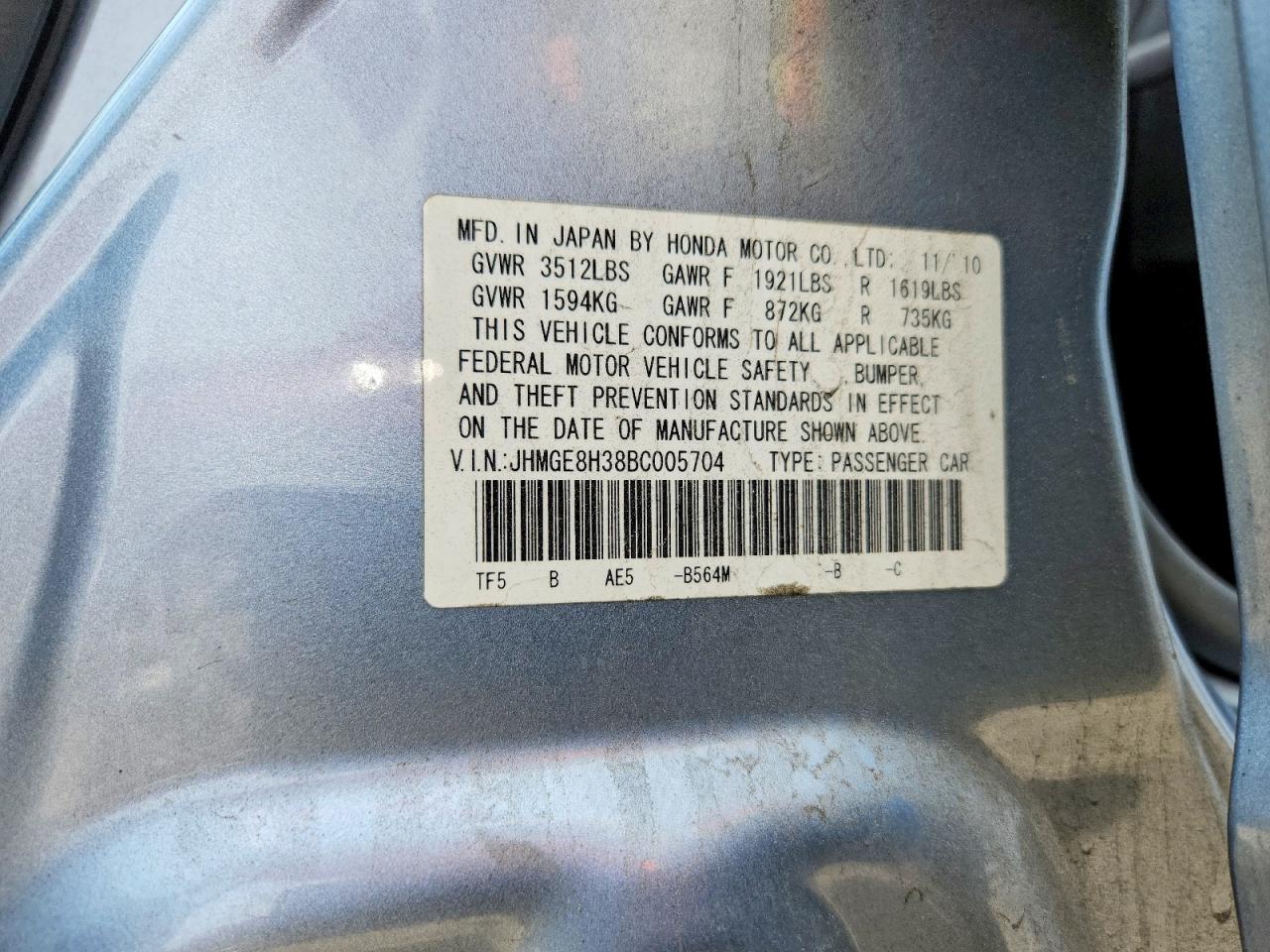 2011 HONDA FIT