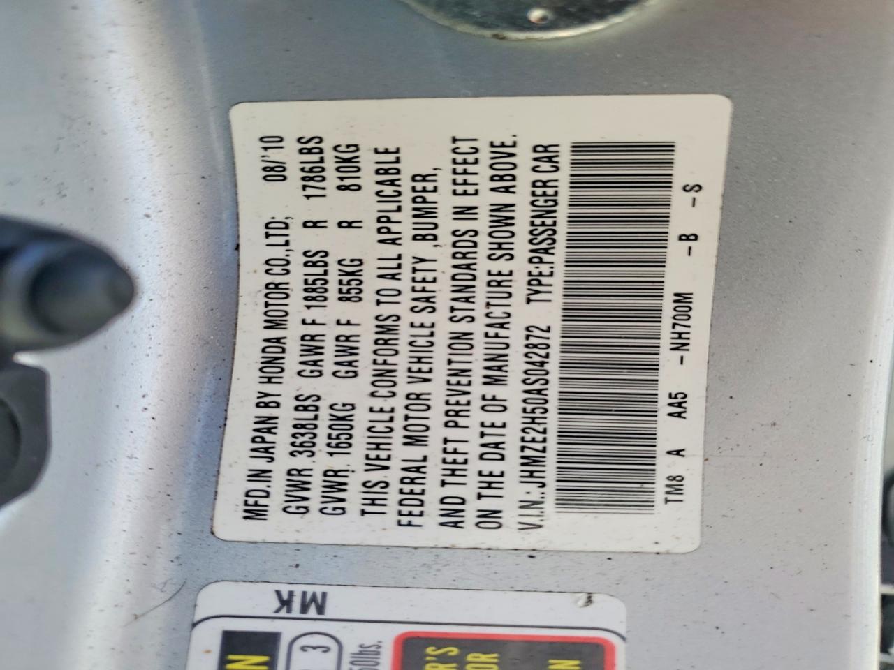 2010 HONDA INSIGHT