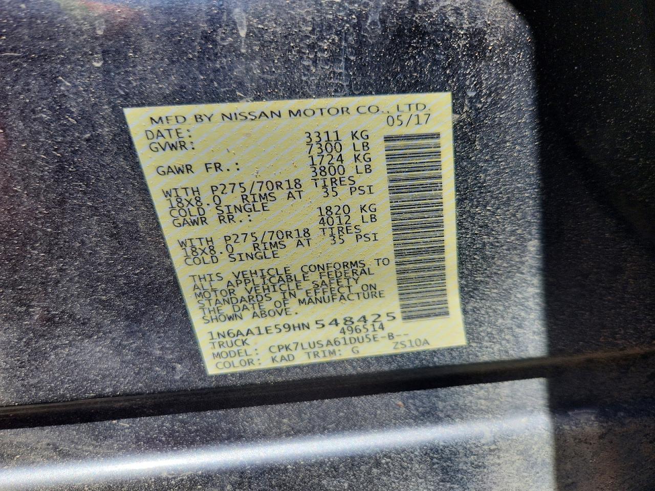 2017 NISSAN TITAN
