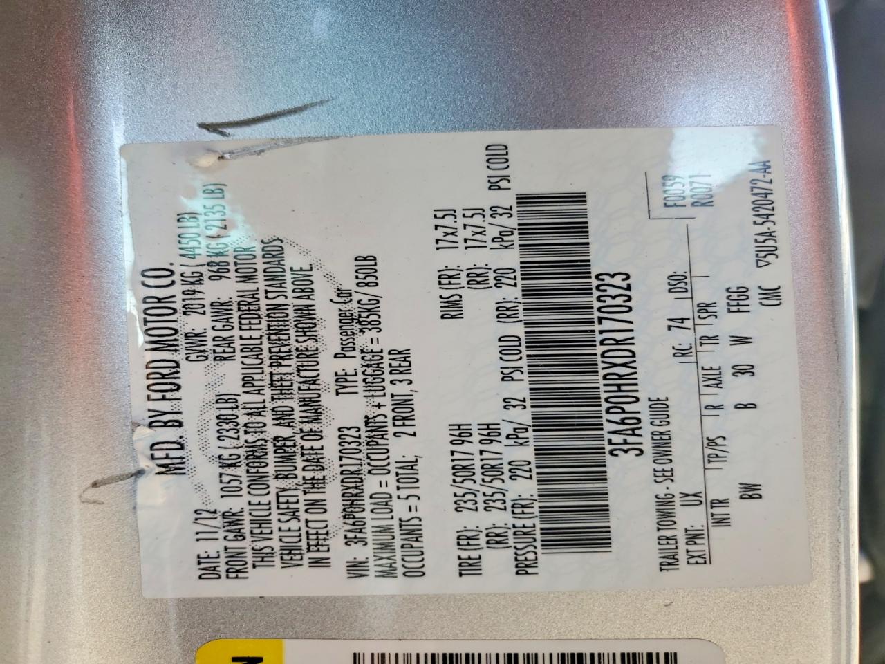 2013 FORD FUSION