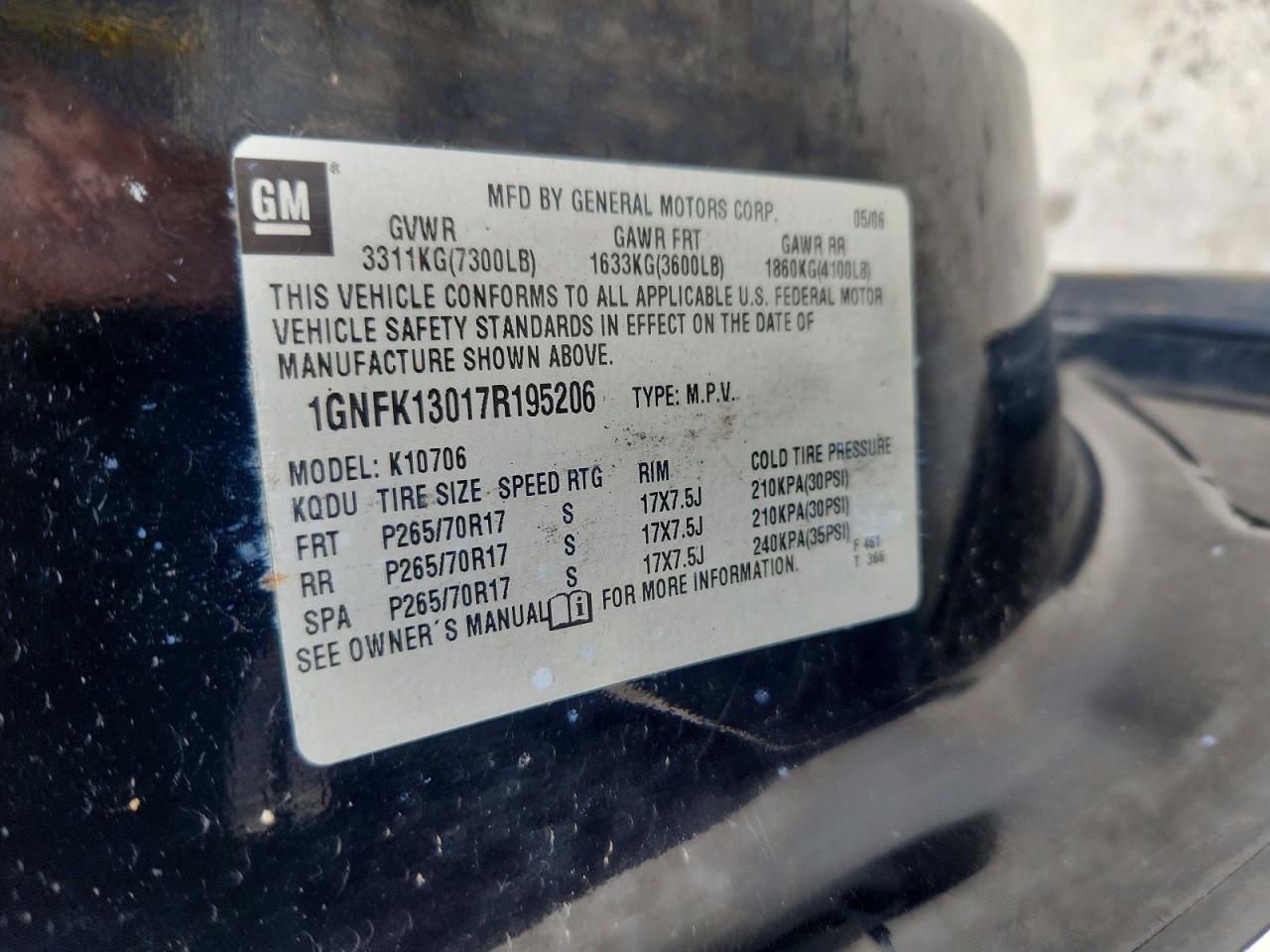 2007 CHEVROLET TAHOE