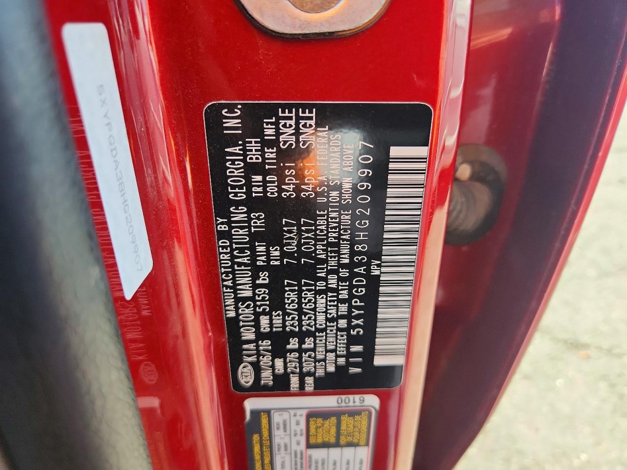 2017 KIA SORENTO