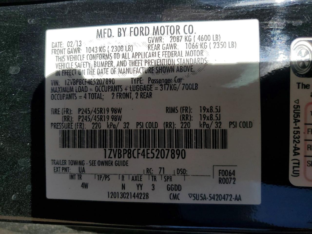 2014 FORD MUSTANG